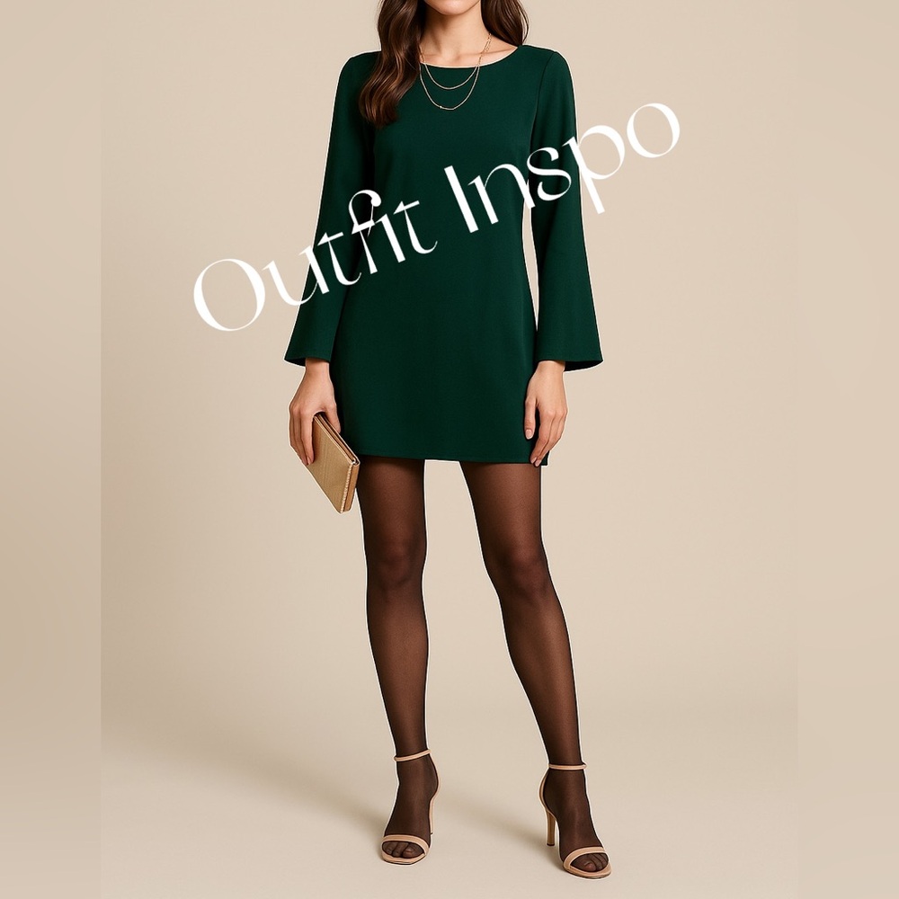 Elizabeth and James Green Long Sleeve Dress